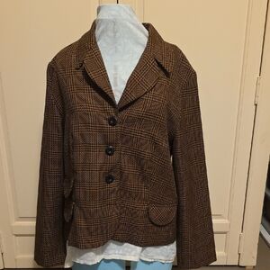 Women's Brown Plaid Blazer [2/$20]